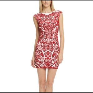RVN garden of eden red cap sleeve dress
